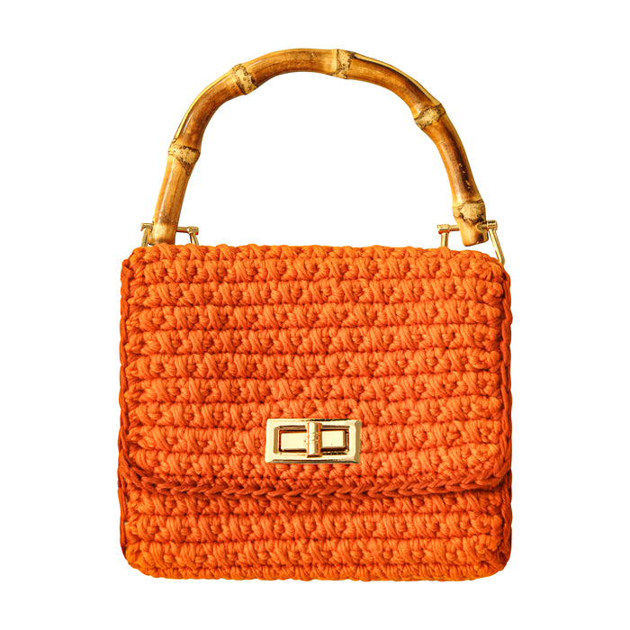 AIRMAIL Mini Crochet Handbag In Orange