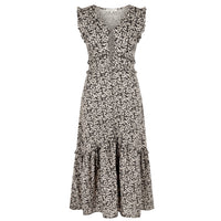 The Black Cherry Cotton Midi Vacation Dress