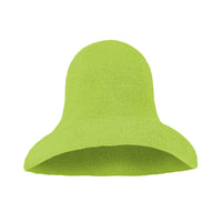 Bloom Crochet hat in Lime Green. Soft and shapeable crochet hat inspired by the classic Calla Lily flower shape. Meticulously made by artisans in the villages of Bali. Its light and semi-floppy construction make it the perfect hat for picnics at the beach or poolside any season of the year.