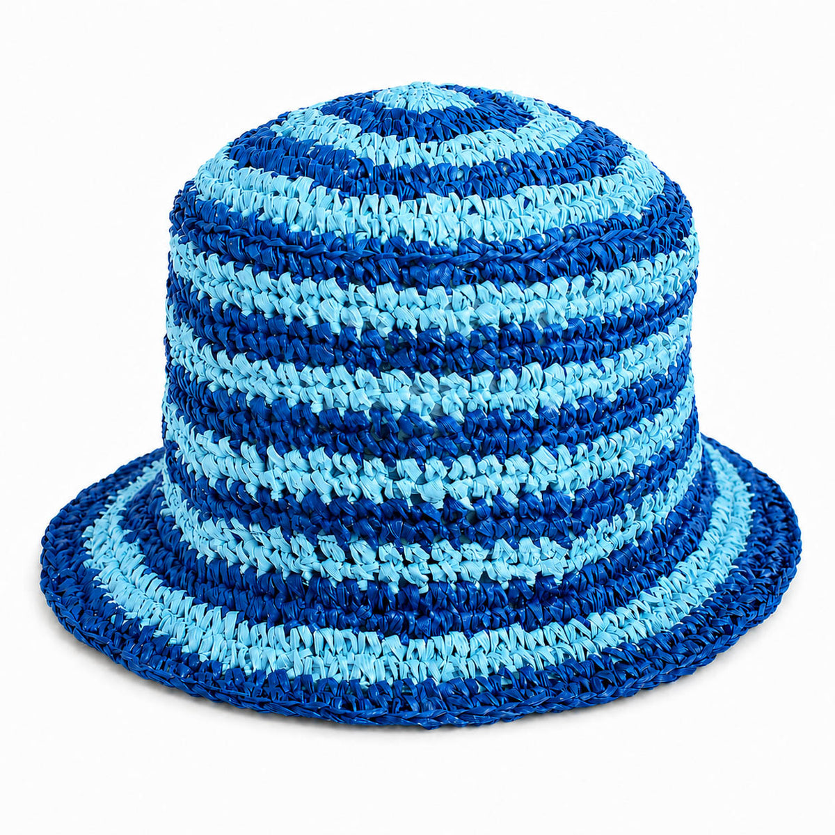 Brigitte Handwoven Raffia Sun Hat in Blue
