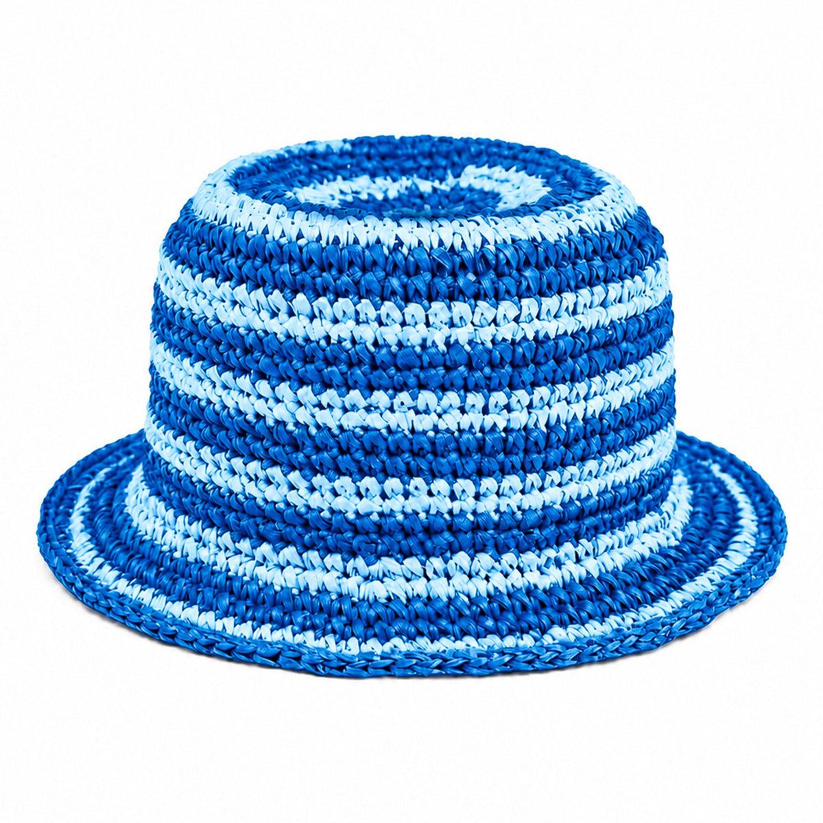 Brigitte Handwoven Raffia Sun Hat in Blue