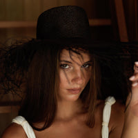 CATALINA Chapeau De Paille Effiloché En Nude