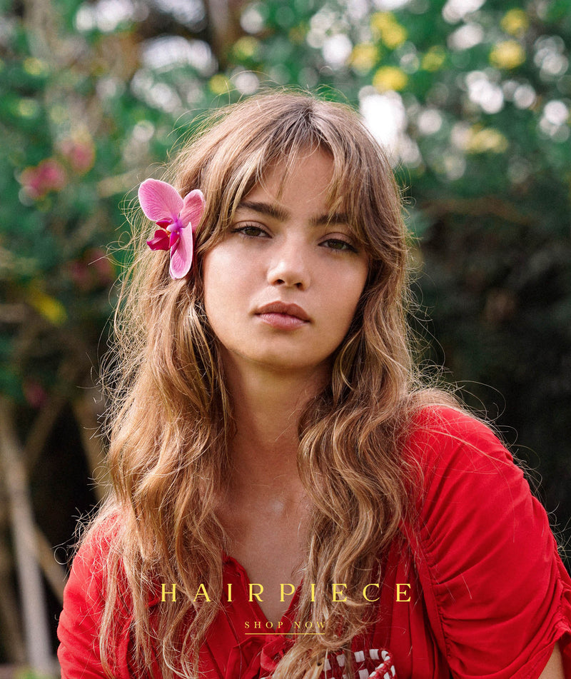 HAIRPIECE by BrunnaCo - Featuring Inka Williams in BrunnaCo's Red Srikandi Dress