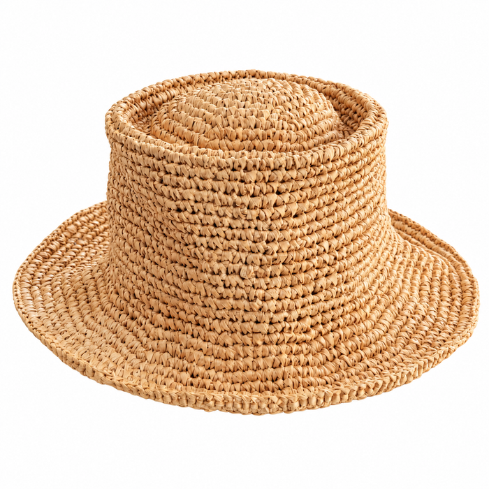 Alir Woven Raffia Sun Hat in Beige