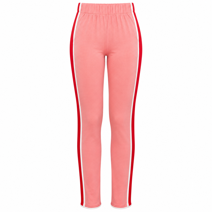 Girl  Seaside Two-Tone Viscose Lounge Pants In Rose and Red