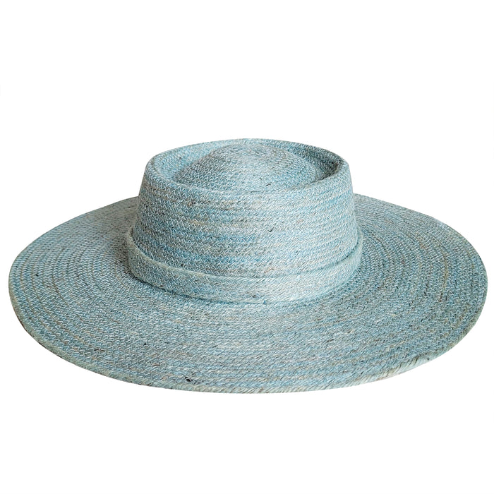 Jane Medium Brim Jute Hat in Princess Blue