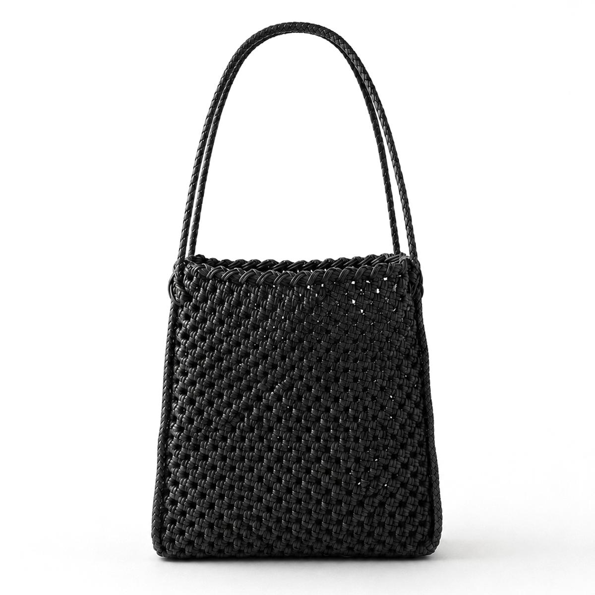 Julian Recycled Market Tote Bag In Black