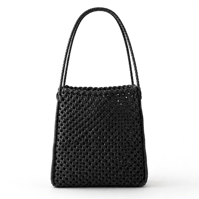 Julian Recycled Market Tote Bag In Black