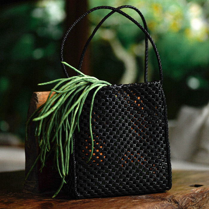 Julian Recycled Market Tote Bag In Black