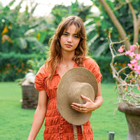 The Loli Jute Straw Hat in Neutral Beige