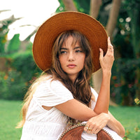 The Loli Jute Hat in Terracotta Brown