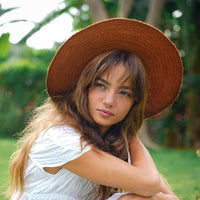 The Loli Jute Hat in Terracotta Brown