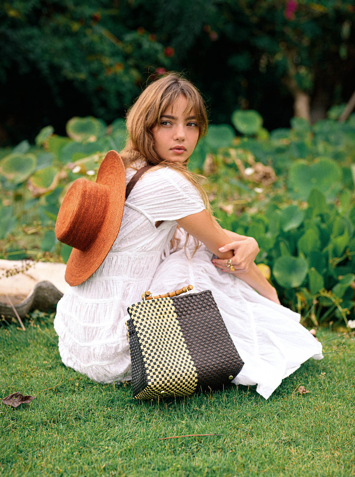 LOLI Jute Hat in Terracotta Brown