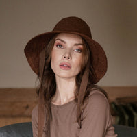 Chapeau De Paille En Jute MEG En Terre De Sienne Brûlée