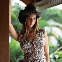 The Nina Raffia Hat In Black