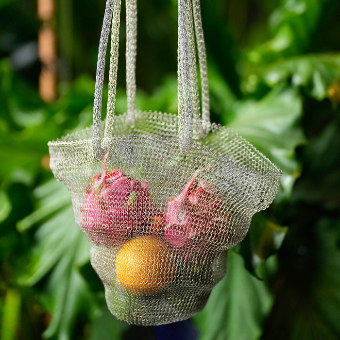 The Oceane Mesh Wire Bag In Silver