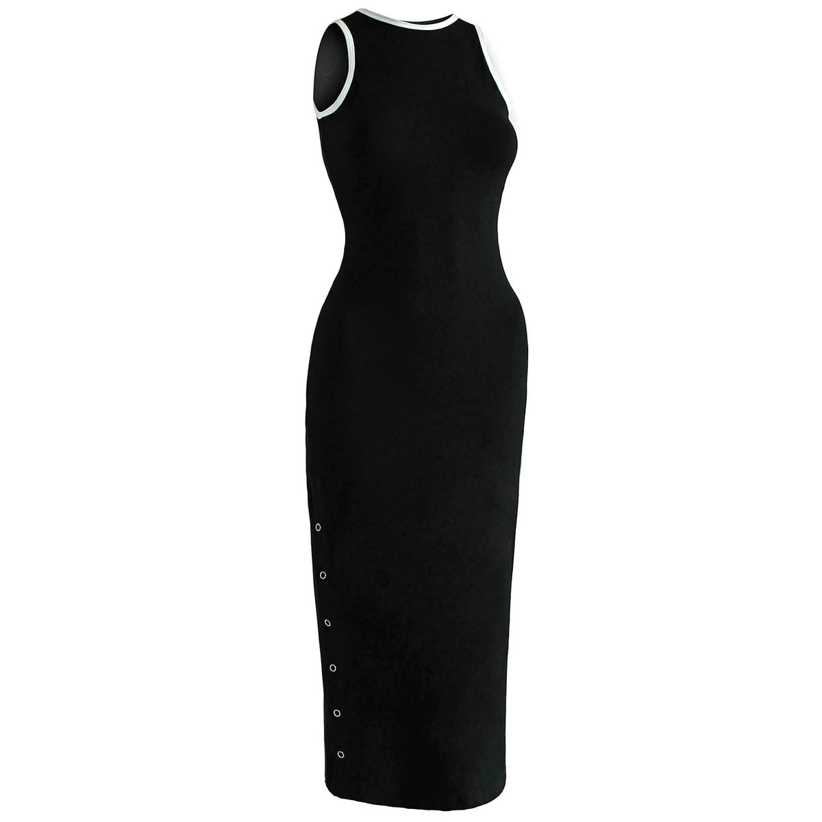 OLA Organic Cotton Midi Dress In Black Medium OLA Organic Cotton Midi Dress In Black Medium