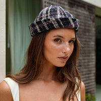The Olive Sailor Hat in Black Tweed