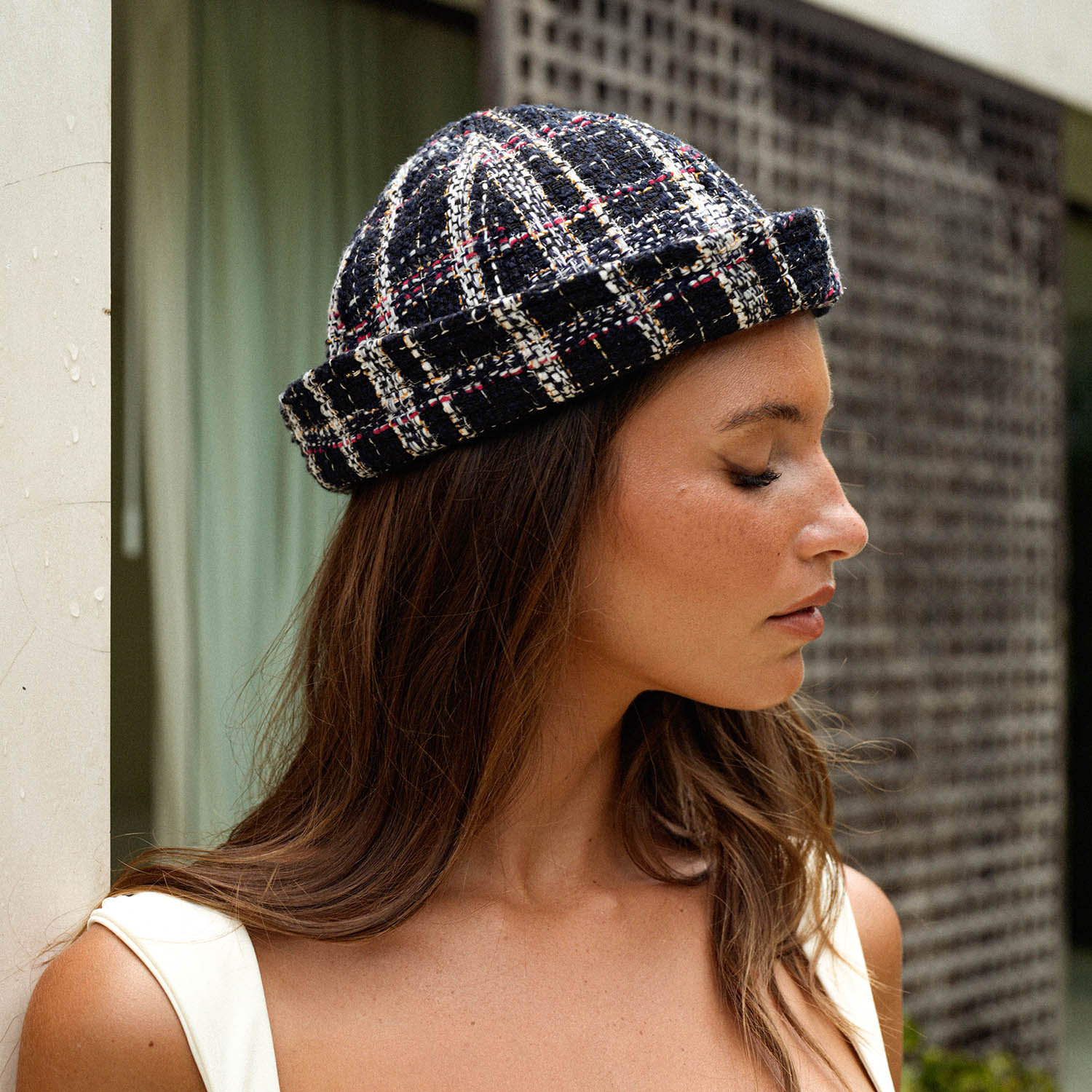 The Olive Sailor Hat in Black Tweed – BrunnaCo