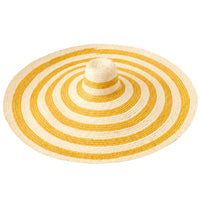The Solana Oversized Striped Straw Hat in Yellow & Natural