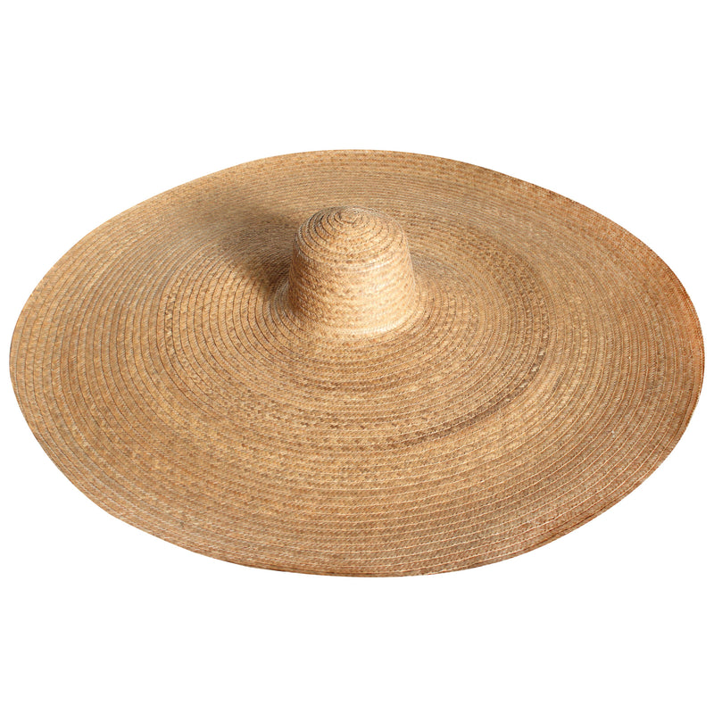 SOLANA Oversized Wide-brim Straw Beach, Pool and Vacation Hat In Toasted Beige Styled With Lime Green Srikandi Ruffled Dress