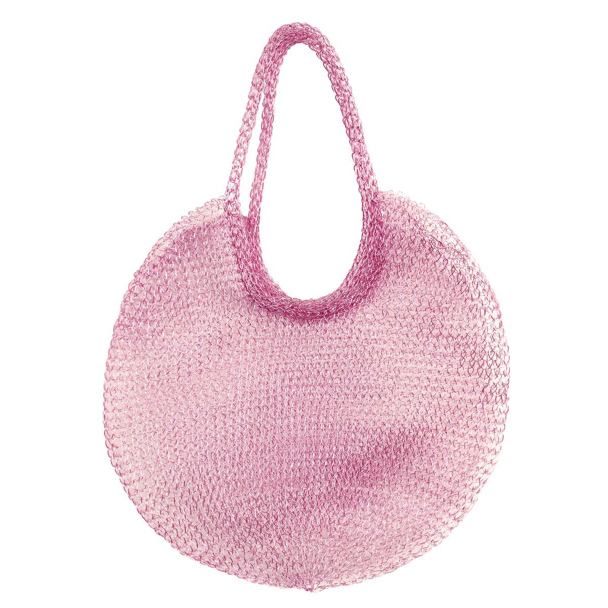 The Sol Mesh Wire Tote Bag in Pink