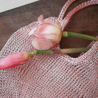 The Sol Mesh Wire Tote Bag in Pink