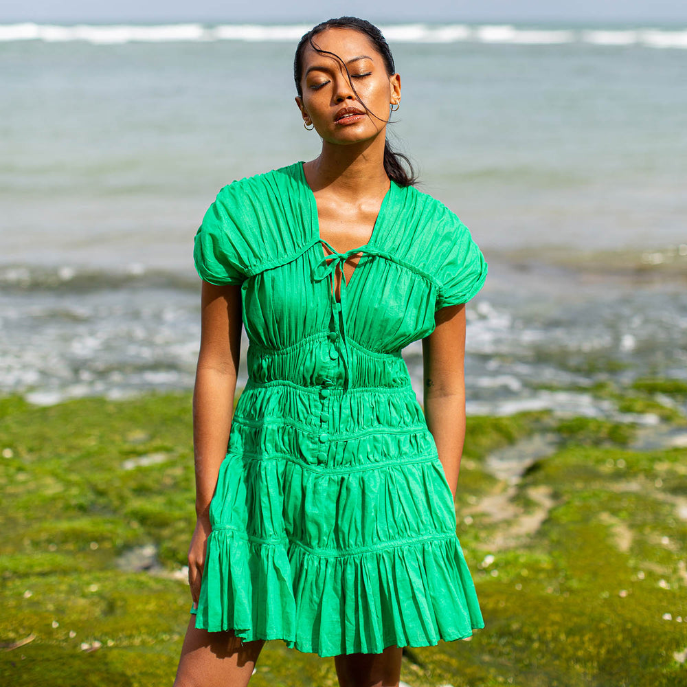 The Srikandi Ruffle Dress In Guava Pink