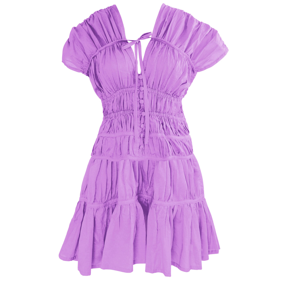 Srikandi Mini Ruffle Dress In Light Purple Small Srikandi Mini Ruffle Dress In Light Purple Small