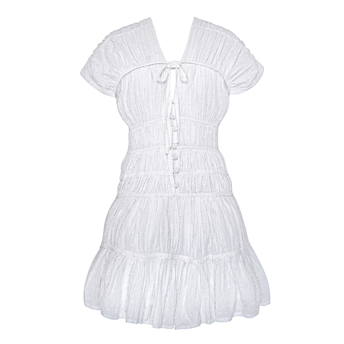 SRIKANDI Mini Ruffle Dress In White