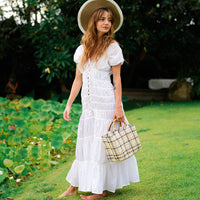 The Srikandi Ruffle Maxi Dress In White
