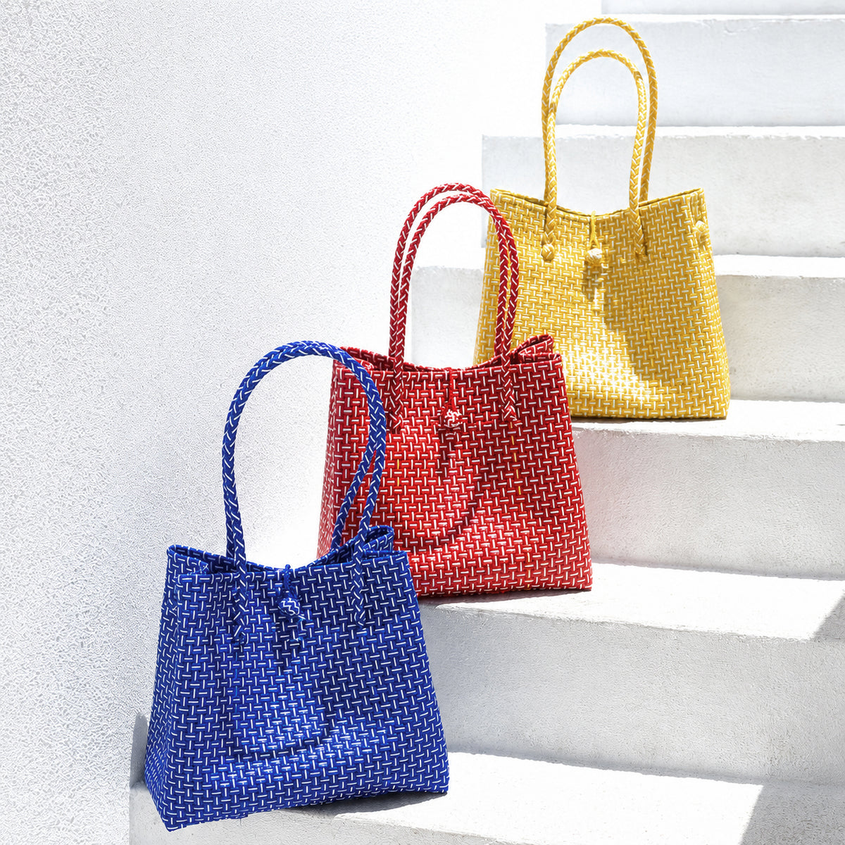 Sac fourre-tout tissé recyclé Toko, en bleu marine