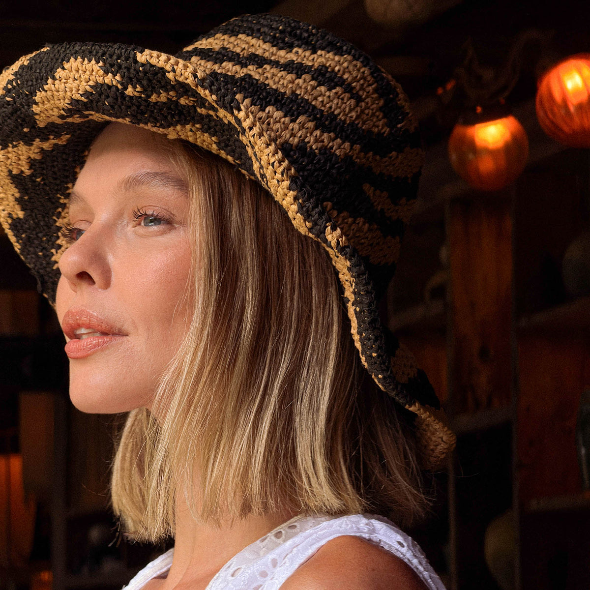 The Zenda Wide Brim Raffia Rancher Hat In Black