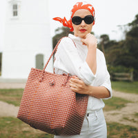 TOKO Recycled Market Beach Tote Bag in Red