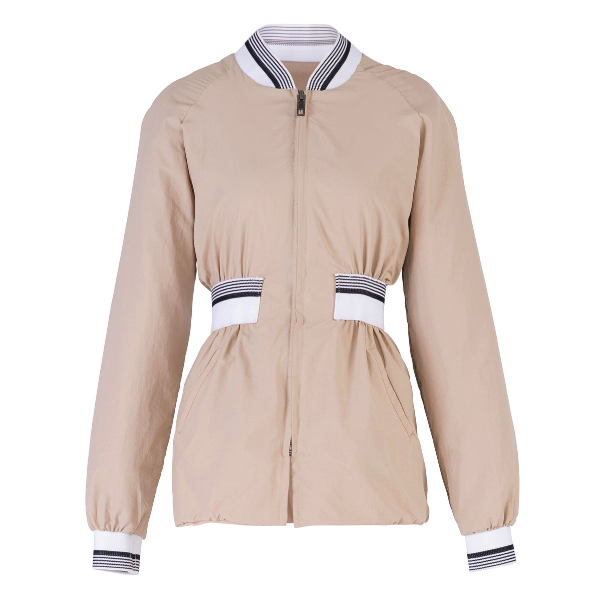 Kamala Recycled Windbreaker Eco-friendly Bomber Jacket in Beige