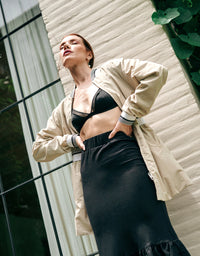 Kamala Recycled Windbreaker Eco-friendly Bomber Jacket in Beige