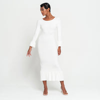 Marjorie Bambo Ruffle Winter maxi dress, Sustainable holiday gift