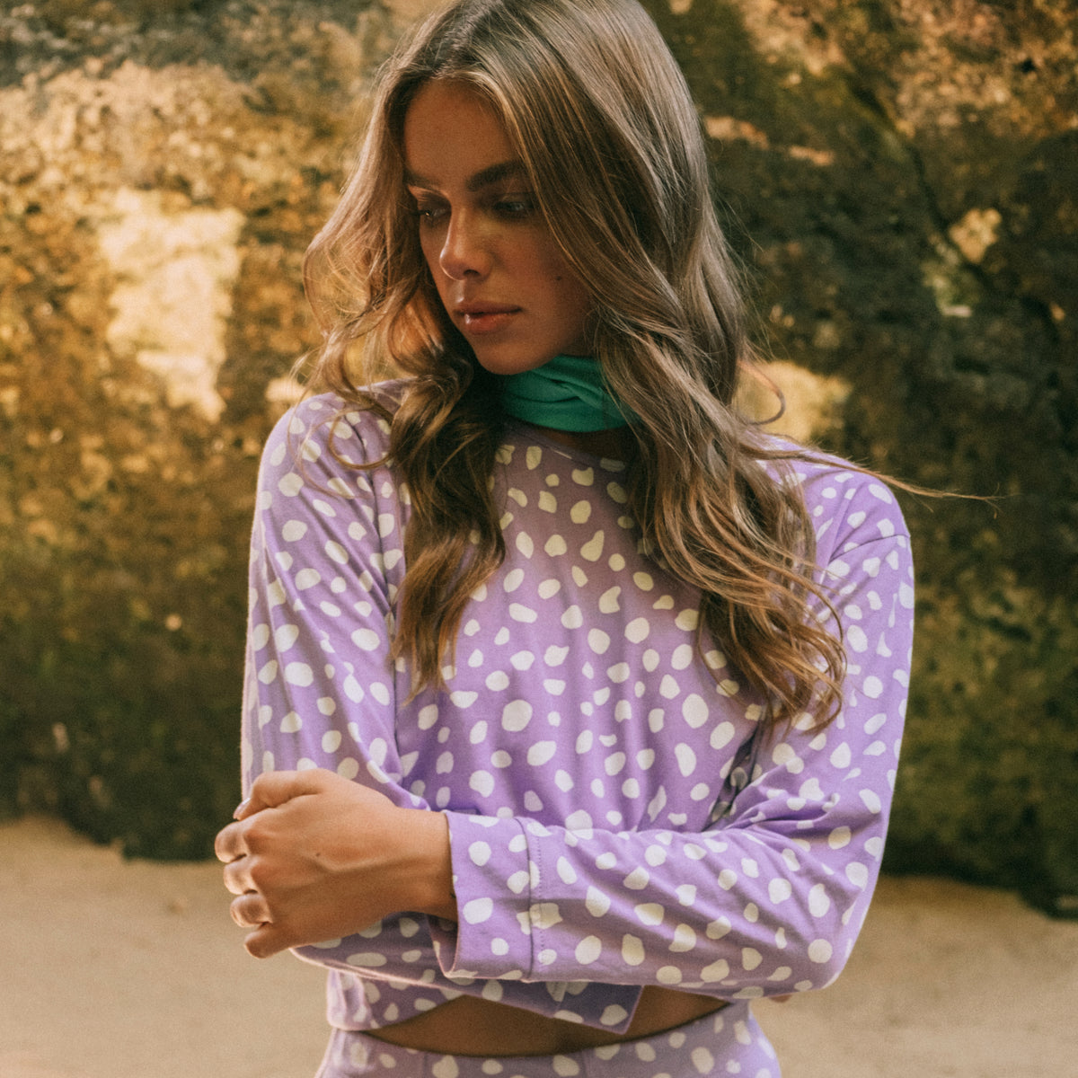 Arnoldi Organic Cotton Polka dot sweatshirt in Periwinkle Purple